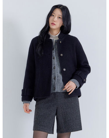 울 알파카 부클 밴드넥 자켓 LFJKPA04_DN