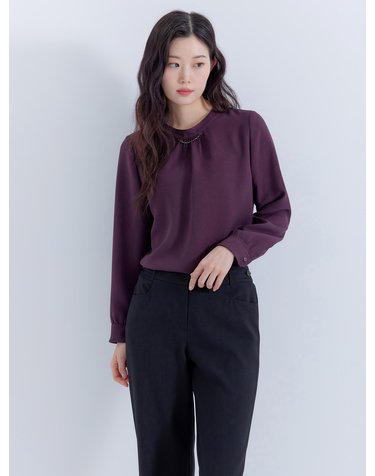 밴드넥 블라우스 LFWSP902_WN