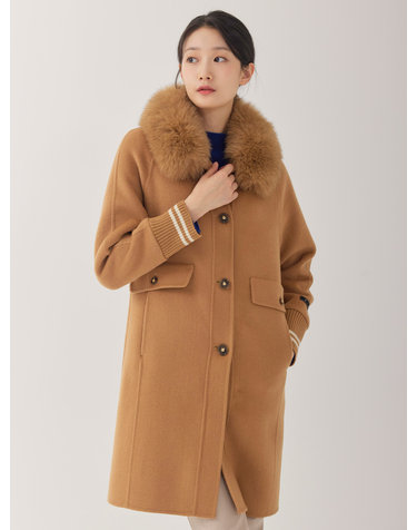 폭스퍼카라 울 블렌디드 롱 코트 LCLCOB21_CA
