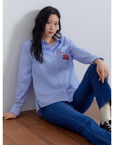 스트라이프 자수 셔츠 LCWSQ224_SB