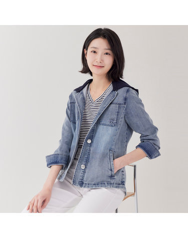 져지후드 데님 자켓 LCJKP321_BL