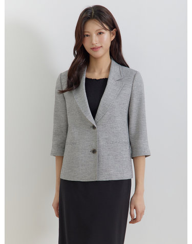 린넨 혼방 7부 자켓 LFJKQ301_NA