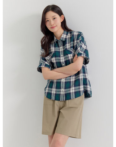 린넨 체크 셔츠 LCWSP539_GE