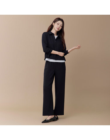 (2컬러) 와이드 SET UP 팬츠 LFPTQ802