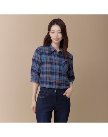 (2컬러) 카라 체크 셔츠 LCWSQ828