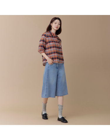 (2컬러) 큐롯 와이드 7부 데님팬츠 LCDPQ827
