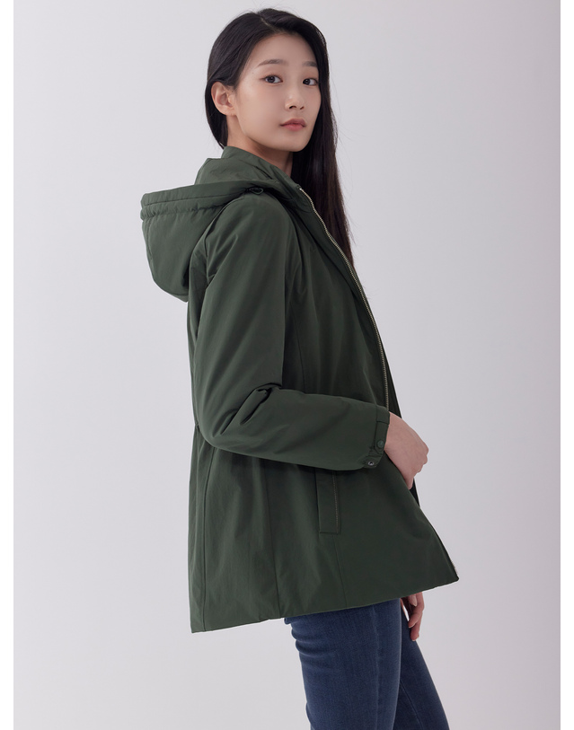 지센 인퀄팅 스트링 중기장 점퍼 LSJPOA51_GE 착용컷