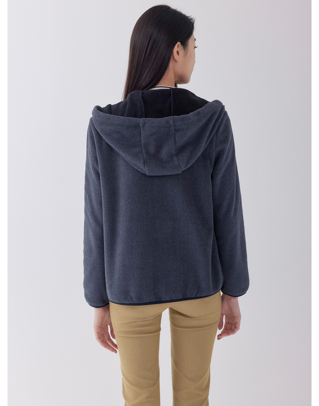 지센 [에센셜] 후드 긴팔 후리스 점퍼 LSJPOA71_DN 착용컷