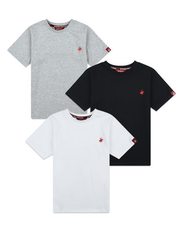 [폴로클럽] 로고자수반팔티셔츠 3PACK