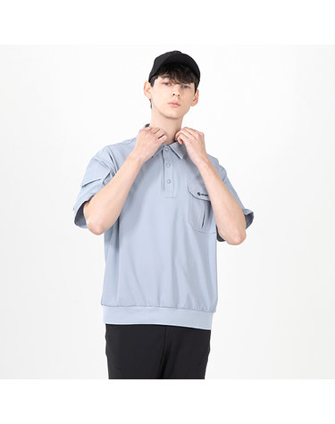 [헨리스튜어트] 골프 남성용 우븐 아노락 카라티셔츠 블루