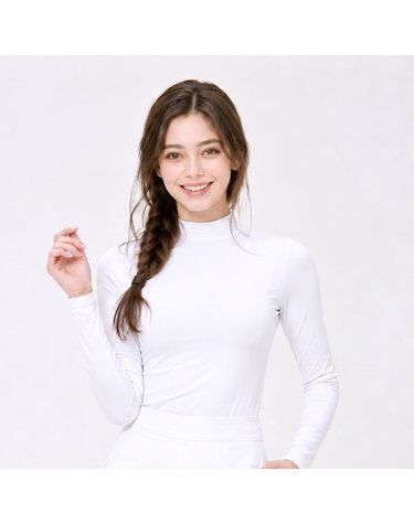 [헨리스튜어트] 골프 여성 냉감 하이넥 이너 티셔츠 화이트