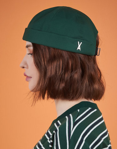 [바잘] 트윌 메탈 버클 와치캡 그린