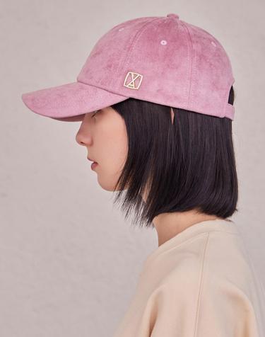 [바잘] VA 스퀘어 스웨이드 볼캡 핑크