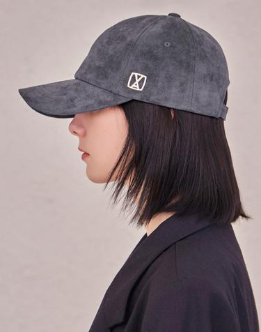 [바잘] VA 스퀘어 스웨이드 볼캡 챠콜