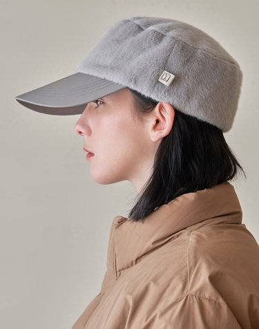 [바잘] VA 스퀘어 플라이 라벨 퍼 벨보이캡 그레이