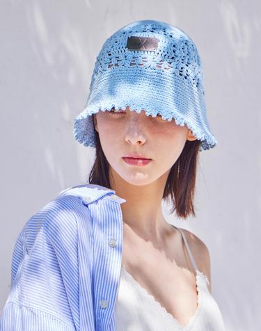 [바잘] VA 플레이트 크로셰 버킷햇 스카이