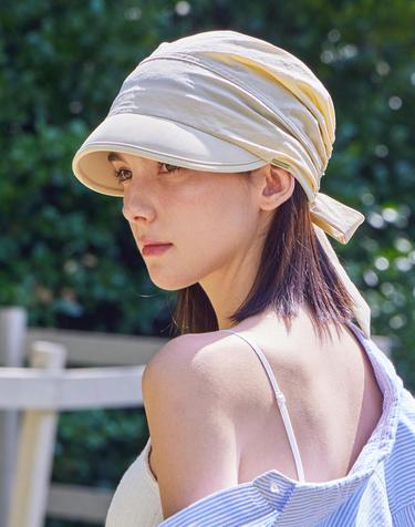 [바잘] 메탈팁 스카프 캡 베이지