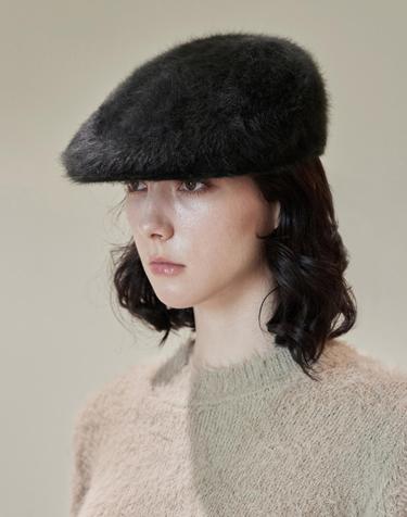 [NCT wish 료 보넥도 성호 착용] [바잘] VA 스터드 앙고라 헌팅캡 블랙