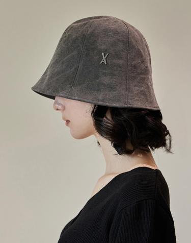 [바잘] VA 스터드 피그먼트 라운드 버킷햇 블랙
