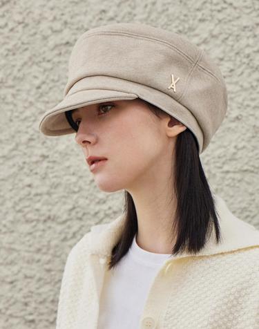 [바잘] VA 스터드 벌룬 벨보이 캡 베이지