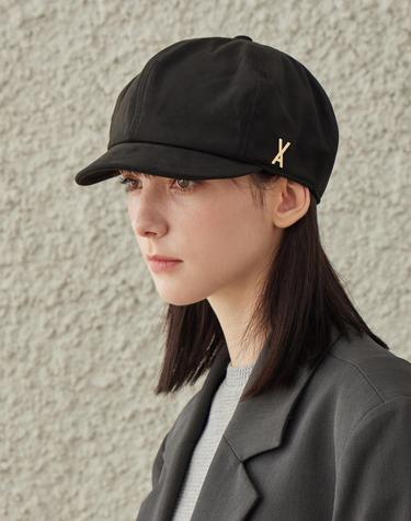 [바잘] VA 스터드 이지 핏 뉴스보이 캡 블랙