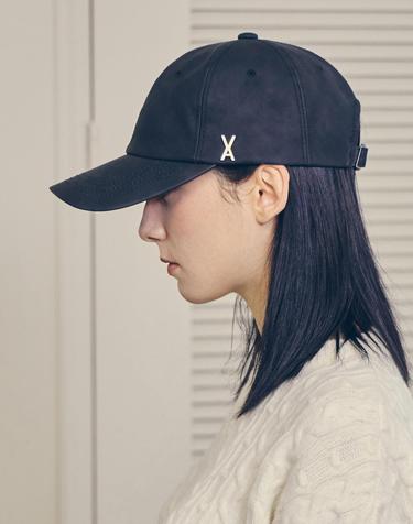 [바잘] VA 스터드 비건레더 볼캡 블랙
