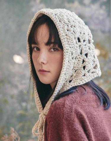 [바잘] 바잘 크로셰 레이스 반다나 베이지