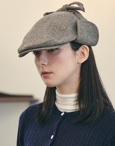 [바잘] VA 자수 플라이 헌팅 캡 그레이
