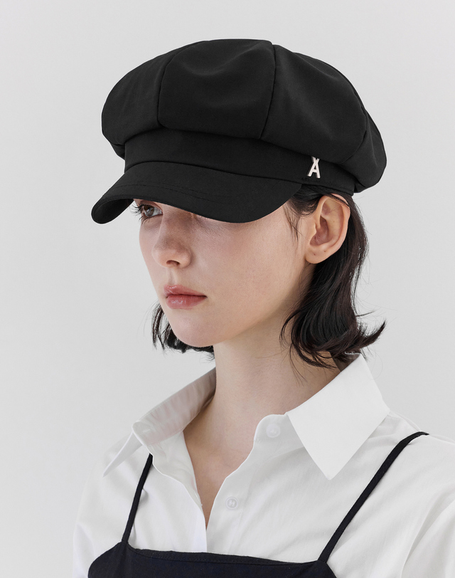 바잘 [바잘] VA 스터드 뉴스보이캡 블랙 착용컷