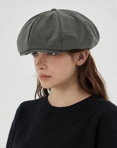 [바잘] VA 커브드 로고 이지 핏 뉴스보이 캡 그레이