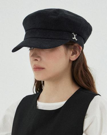 [바잘] VA 커브드 스터드 마도로스 캡 블랙