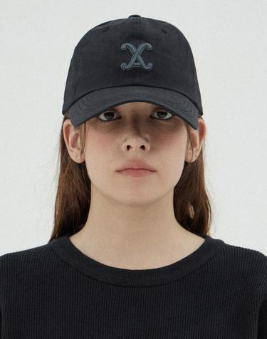 [바잘] VA 커브드 로고 나일론 볼캡 블랙
