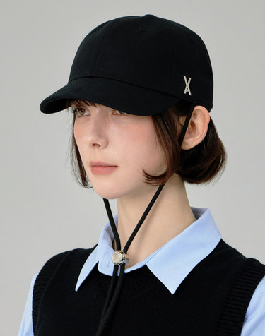 [바잘] VA 스터드 사파리 볼캡 블랙