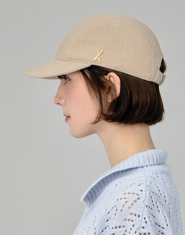 [바잘] VA 스터드 글로시 스크런치 캡 베이지