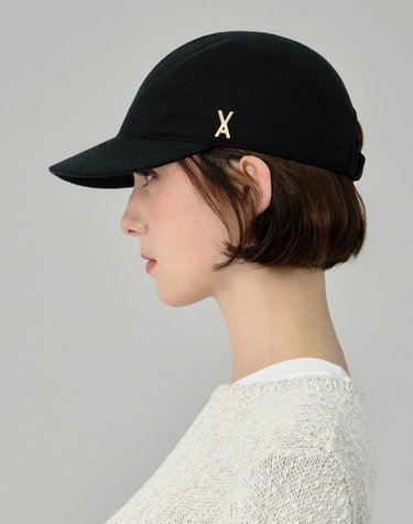[바잘] VA 스터드 글로시 스크런치 캡 블랙