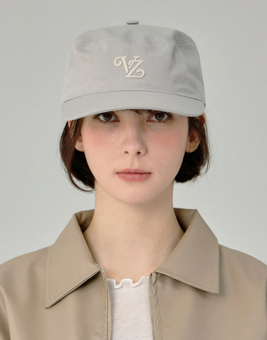 [바잘] 리프 VZ 모노그램 트윌 필박스 캡 그레이