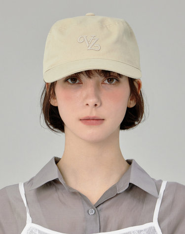 [바잘] 리프 VZ 모노그램 트윌 필박스 캡 베이지