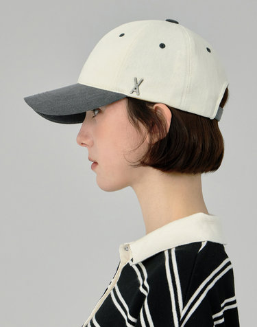 [바잘] VA 스터드 투톤 볼캡 다크 그레이