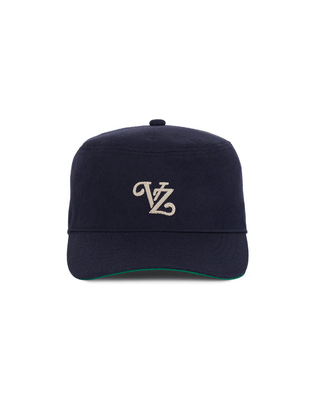 바잘 [바잘] 리프 체인 VZ 모노그램 필박스 캡 네이비 착용컷