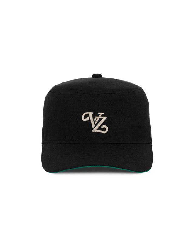 바잘 [바잘] 리프 체인 VZ 모노그램 필박스 캡 블랙 착용컷