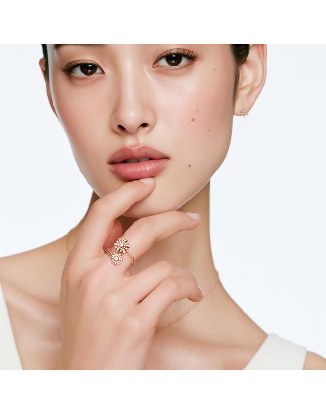 미꼬 운화 다이아몬드 파베 2 모티브 링 착용컷