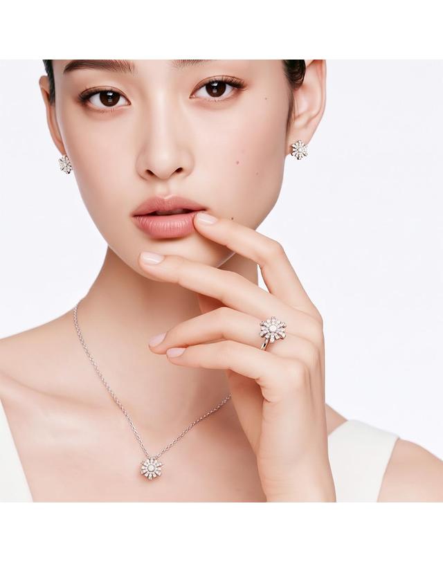 미꼬 운화 다이아몬드 파베 L 링 착용컷