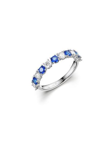 올가0.1ct 풀 이터너티링 가드링 다이아몬드 사파이어 콤비 하프세팅