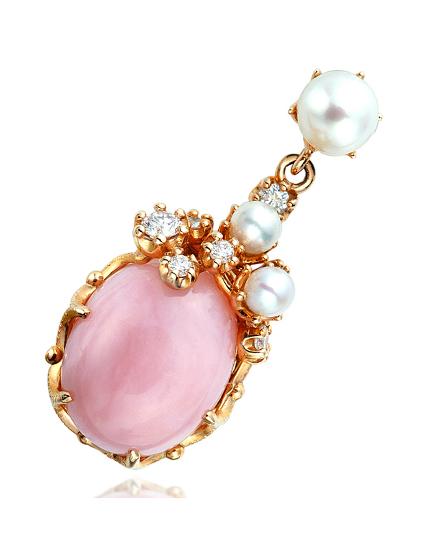 미꼬 핑크오로라 귀걸이 착용컷