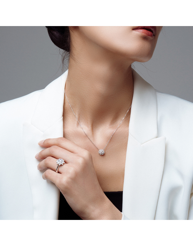 미꼬 스파클 0.5ct(5부) 다이아몬드 반지 GIA/F/VS2/3EX/NONE 착용컷