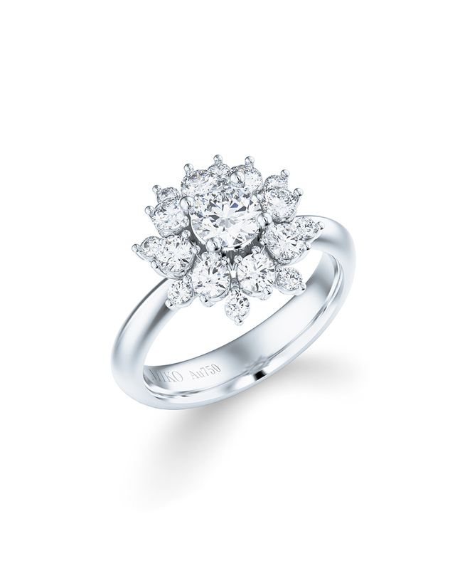 미꼬 스파클 0.5ct(5부) 다이아몬드 반지 GIA/F/VS2/3EX/NONE 착용컷