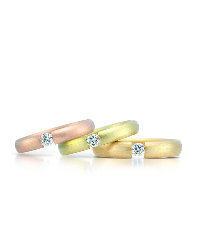 미꼬 이리스플레인 1부 다이아몬드 웨딩밴드 커플링 (핑크골드/3.5mm) 착용컷