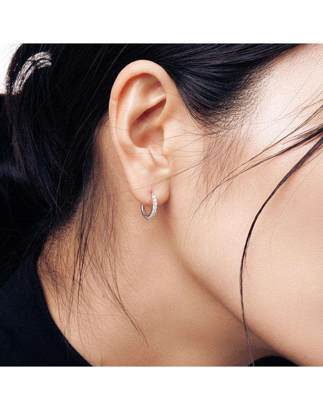 미꼬 미니 리츠 18K 다이아몬드 링귀걸이 착용컷