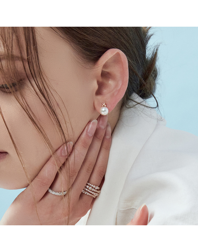 미꼬 XOXO 아코야 진주 8mm 귀걸이 착용컷