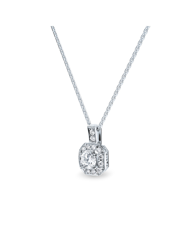 미꼬 벨라뷰 다이아몬드 목걸이 0.5ct (5부) (GIA F.VS2.3EX.NONE) 착용컷